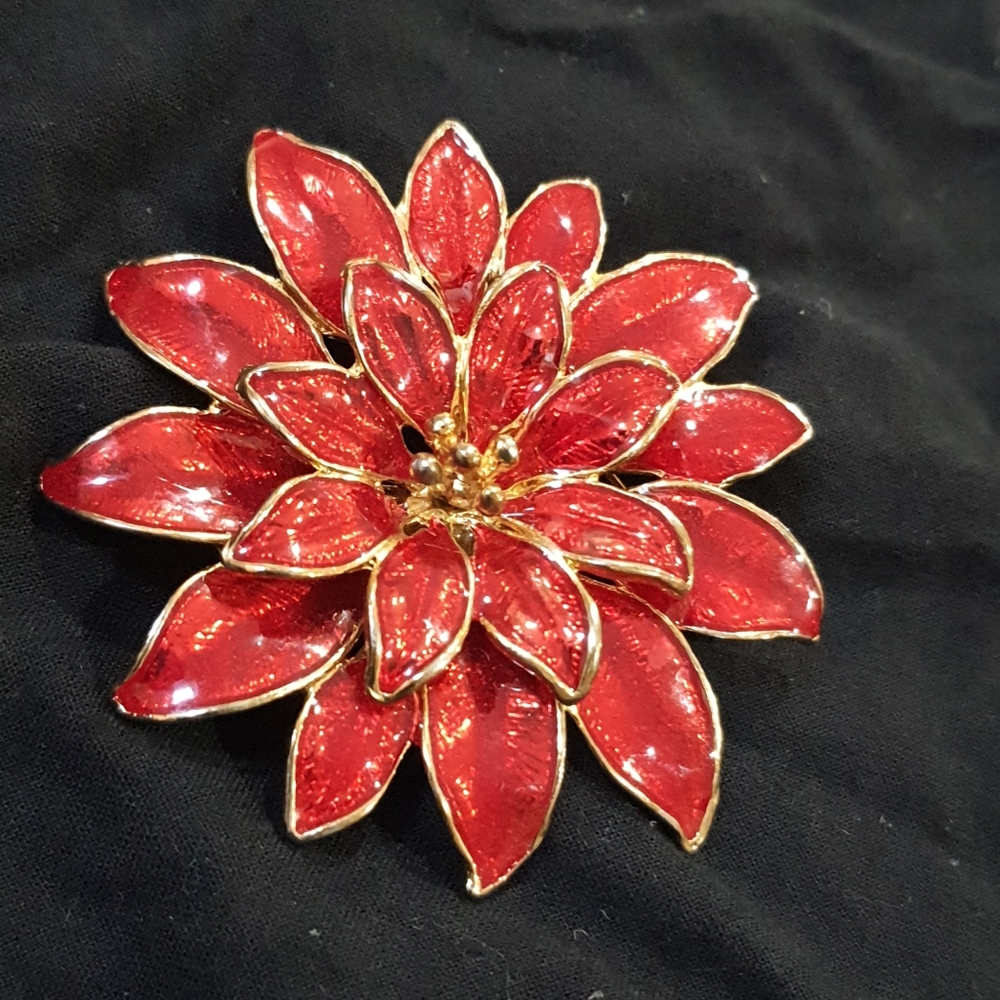 Vintage Poinsettia Pin